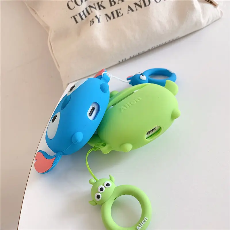 Для Apple AirPods 3D милый мультяшный Ститч наушники чехол для Airpods 2 Монстры инопланетянин беспроводная гарнитура защитный чехол