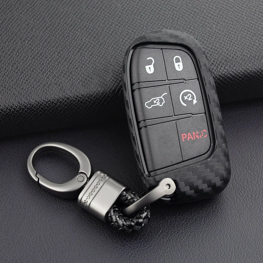 Для Dodge Journey Charger Jeep углеродное волокно автомобильные аксессуары брелок чехол