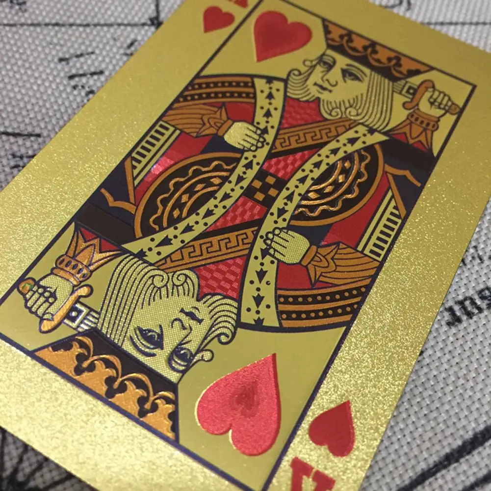 NEW Gold Foil Poker Plastic Waterproof Black For Camping Beach Swimming Pool Playing Cards #L4 | Спорт и развлечения