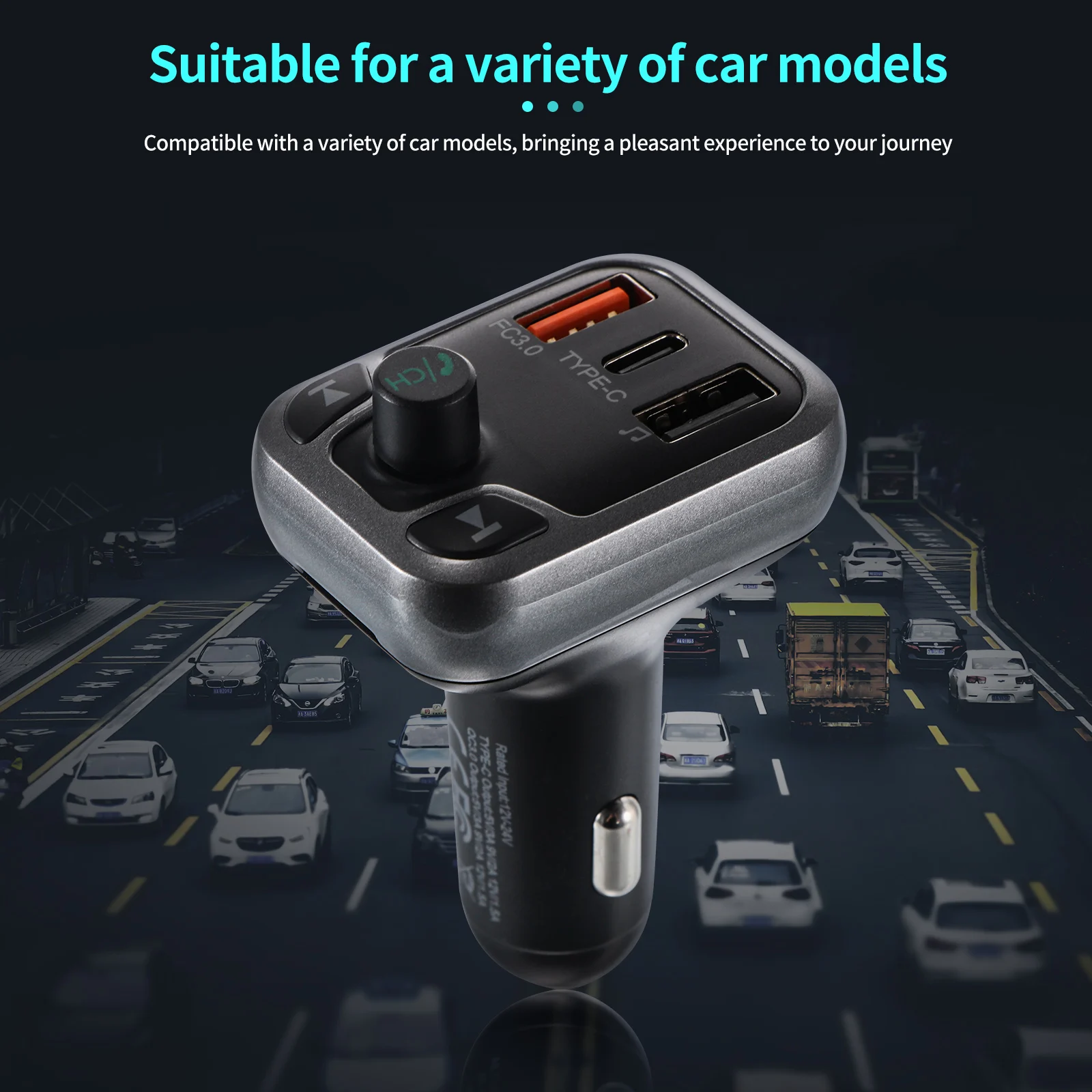 

Car 5.0 Receiver Multifunction Bluetooth Connection Wireless Car Radio Bluetooth Adapter Portable T68 Car FM Transmitter Charger