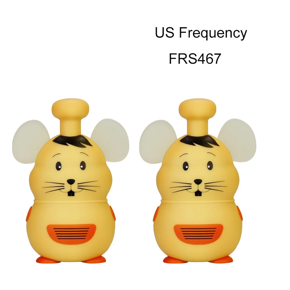 Yellow FRS Version Retevis RT30M мини-игрушка Walkie Talkie 2 шт Милая мышь стиль PMR 446MHz детский двусторонний Радио Рождественский подарок на день рождения 200-800 м - Цвет: Yellow FRS Version