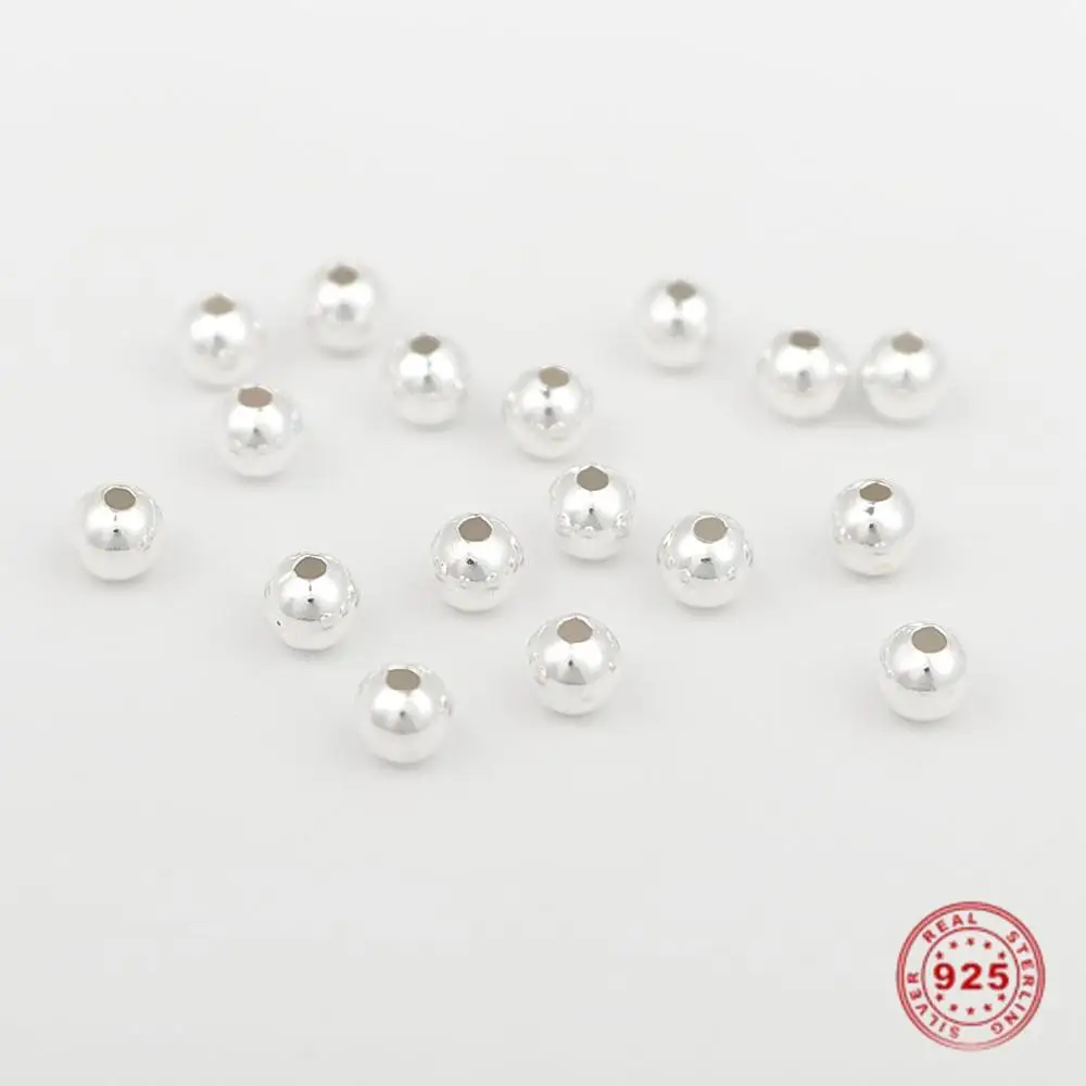 

Doreen Box 925 пробы серебряные бусины-разделители, круглые серебряные бусины, диаметр около 5/6/7 мм. Для изготовления женских ювелирных изделий, о...