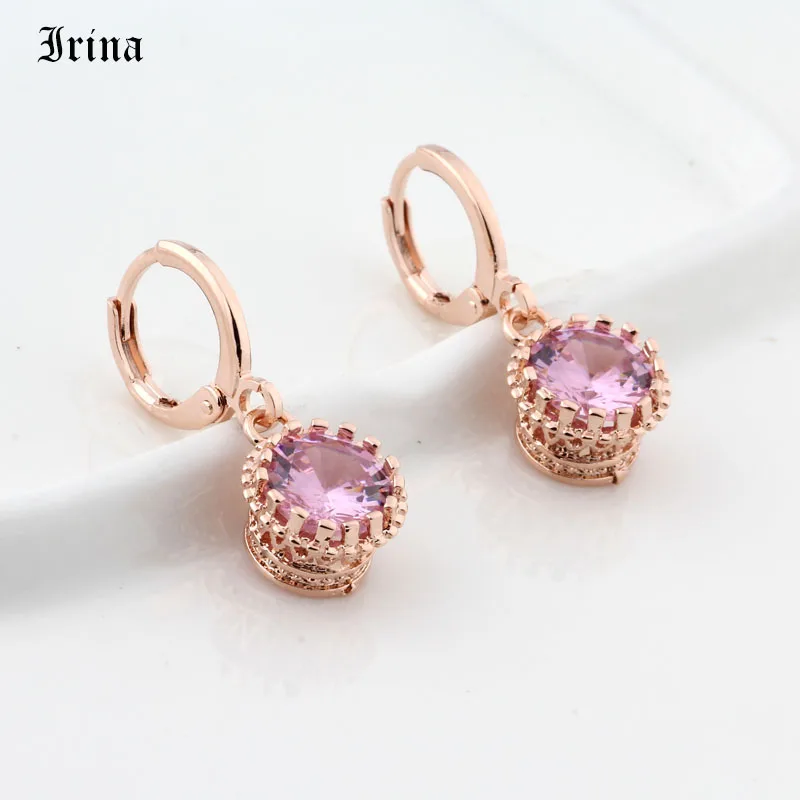 Винтажные серьги подвески для девочек 9 цветов из розового золота 585 пробы с