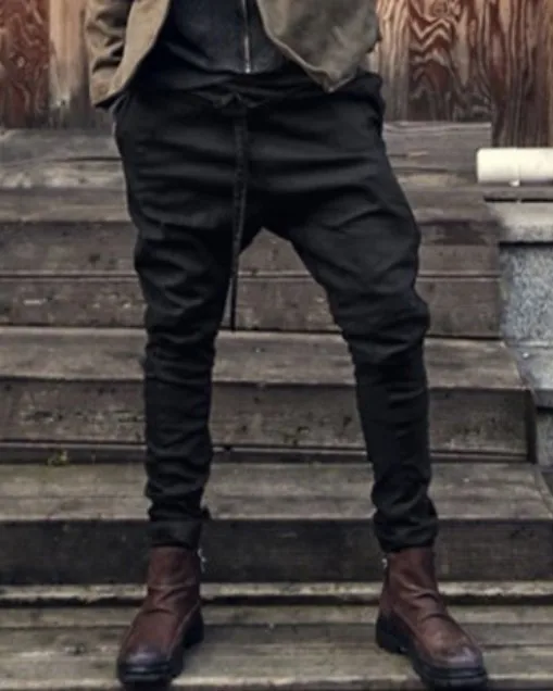 European and American trendy young men's pants, all kinds of leggings, leggings, men's pants, lace up, loose casual pants, Leggi
