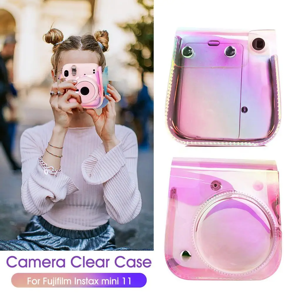 С украшением в виде кристаллов прозрачные Защитный чехол для камеры Instax Mini 11