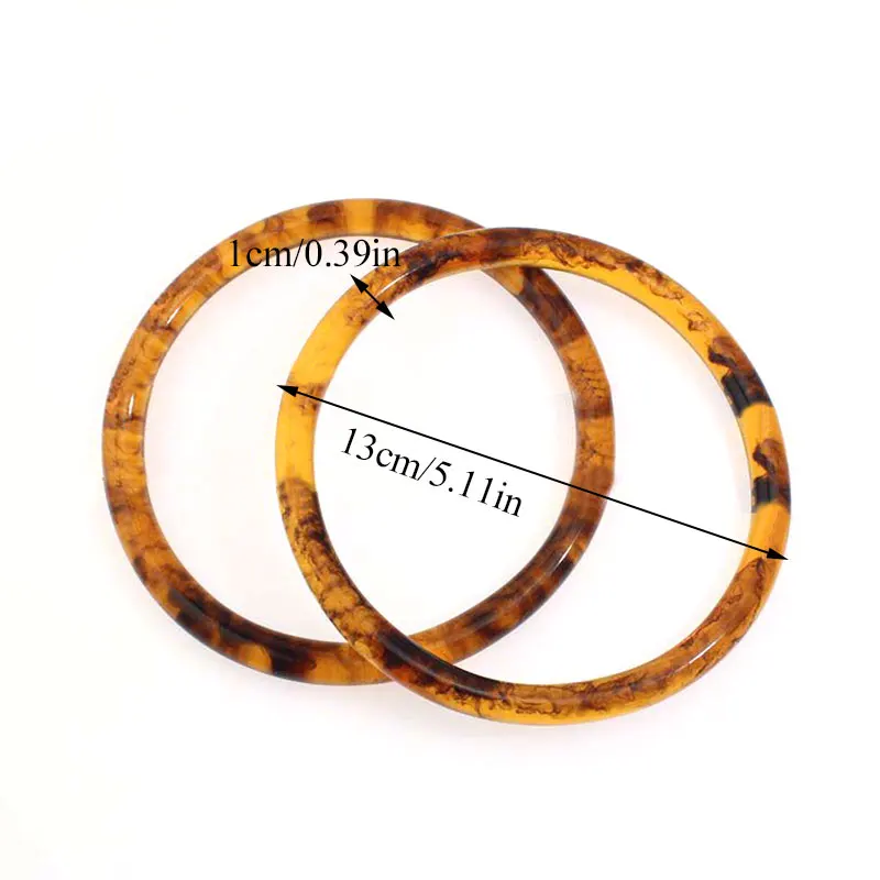 

1PC Women Bag Resin Round Handle Replacement DIY Handbag Accessories Bag Frame Handmade Handles Female Bags Straps Rings