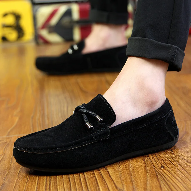 

2021 Early Autumn New Men's Vulcanize Shoes Suede Round Toe Slip-on Shallow Flat Shoes Breathable Comfortable for Daily