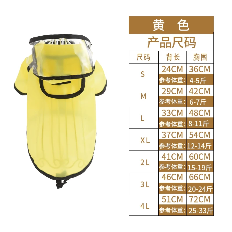 

Umbrella Dog Raincoat Poncho Waterproof Jacket Teddy Bear Coat Clothes for Dogs Rain Accessories Chubasquero Pet Products XX60DR