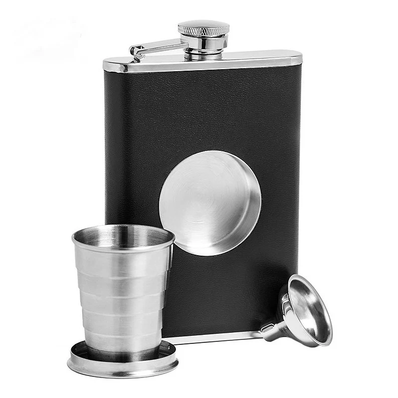 304 кожаная фляжка из нержавеющей стали персонализированные телескопические