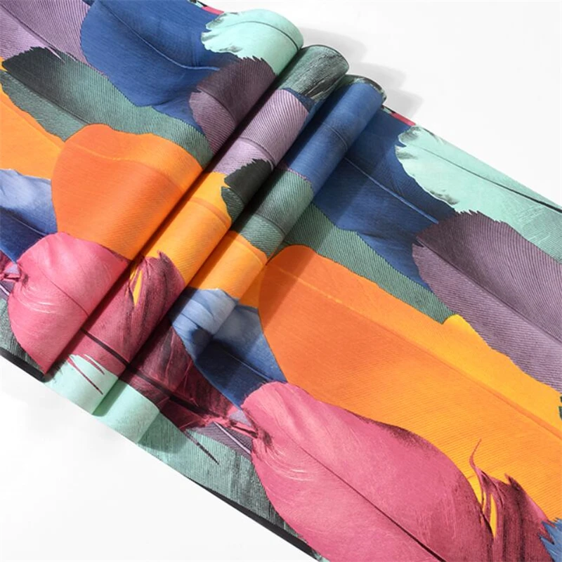 Обои wellyu в скандинавском стиле с перьями современные синие 3D стерео фоны для