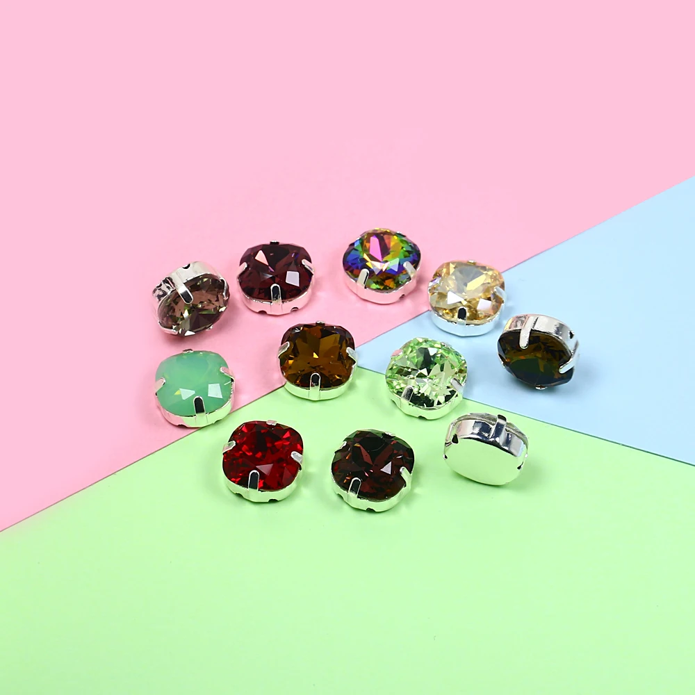 Стразы смешанных цветов с плоской задней стороной квадратные Восьмиугольные