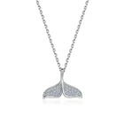 ZEMIOR 925 стерлингового серебра ожерелье вокруг шеи отличное блестящего фианита рыбий хвост для женщин ожерелье кулон для женщин, хорошее ювелирное изделие, лучшая