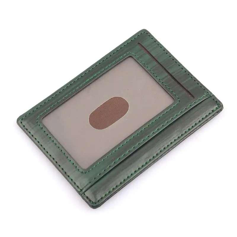 Простой деревянный держатель для карт тонкий кожаный бумажник с блокировкой