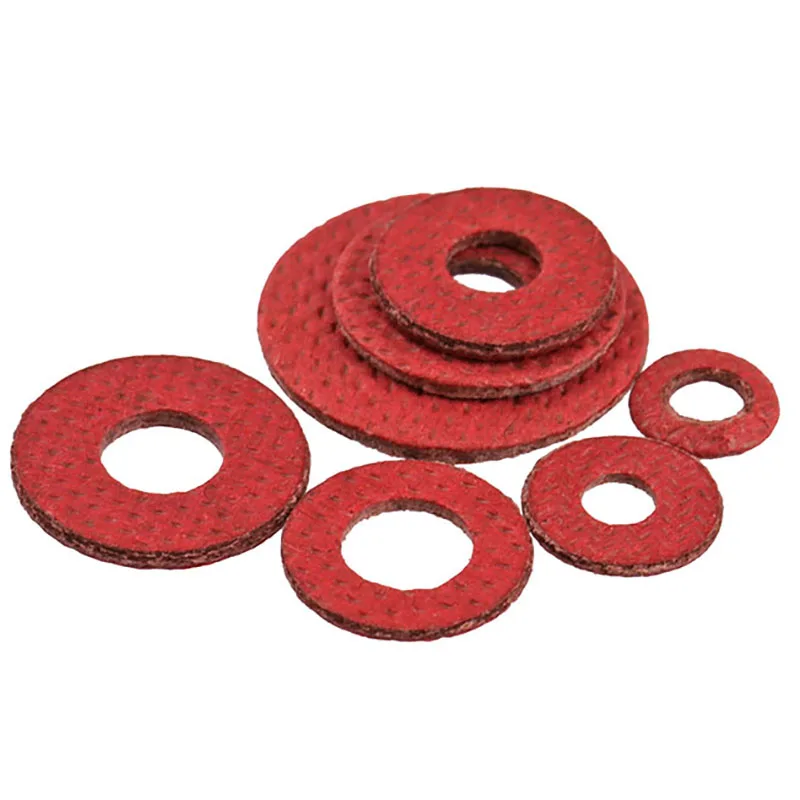 

200pcs M2 M2.5 M3 M3.5 M4 M5 M6 M8 Red Steel Paper Insulating Gasket Red Meson Insulating Gasket Natural Fiber Paper Gasket