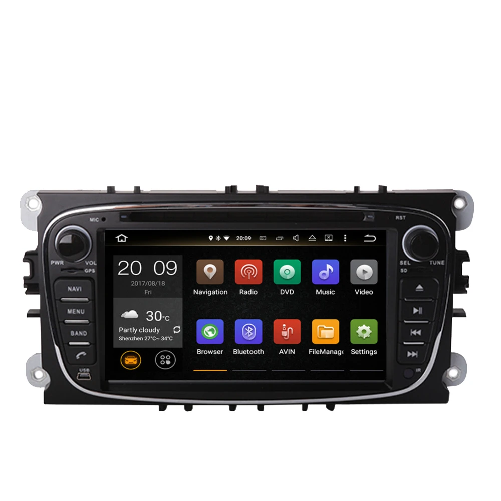

Автомобильный GPS-навигатор Android, мультимедийный DVD-плеер для Ford Focus/Mondeo/S-max/Connect 2008-2011, автомобильное радио, стерео (черный)