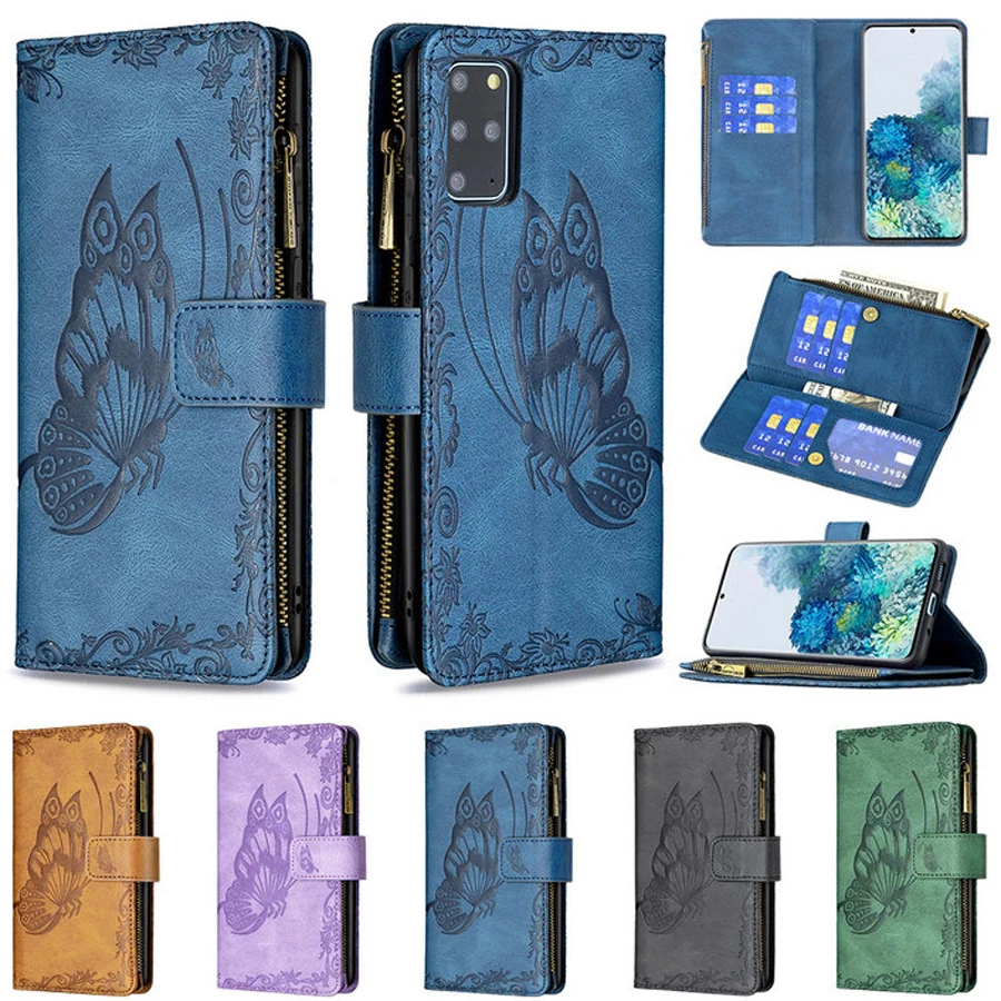 

Flip Case For Samsung Galaxy S20 Ultra Luxury Leather Zipper Wallet Case Samsung S20 S 20 Retro Emboss Funda S20 Plus Cover
