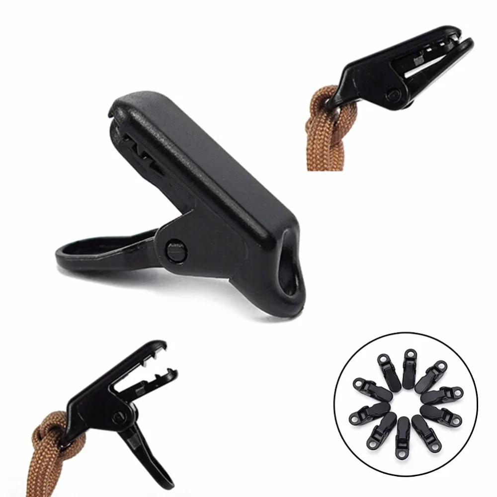 10 x Awning Clamp Tarp Clips Snap Hangers Tent Camping Tighten Survival Tool