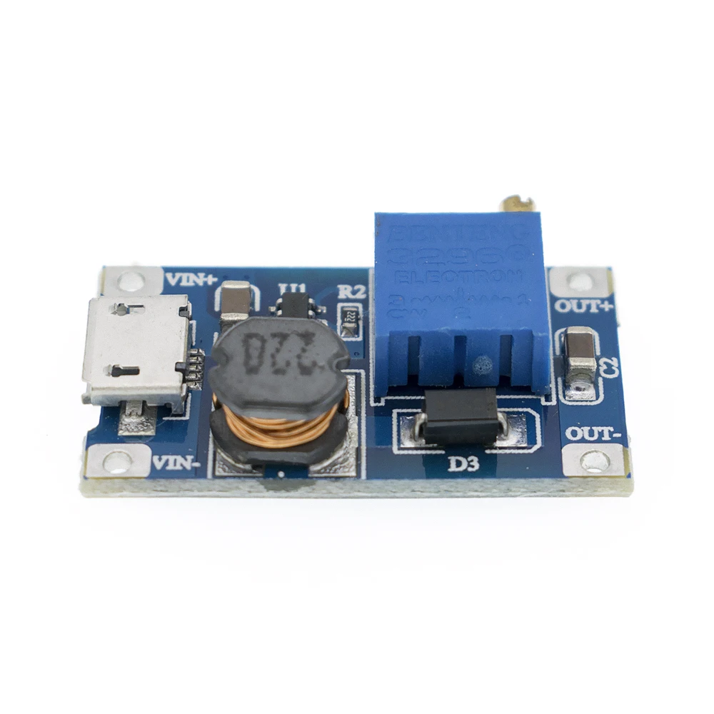 1 шт. модуль с регулируемым увеличением 2 А повышающая пластина MICRO USB 24 В до 5 9 12 28 в