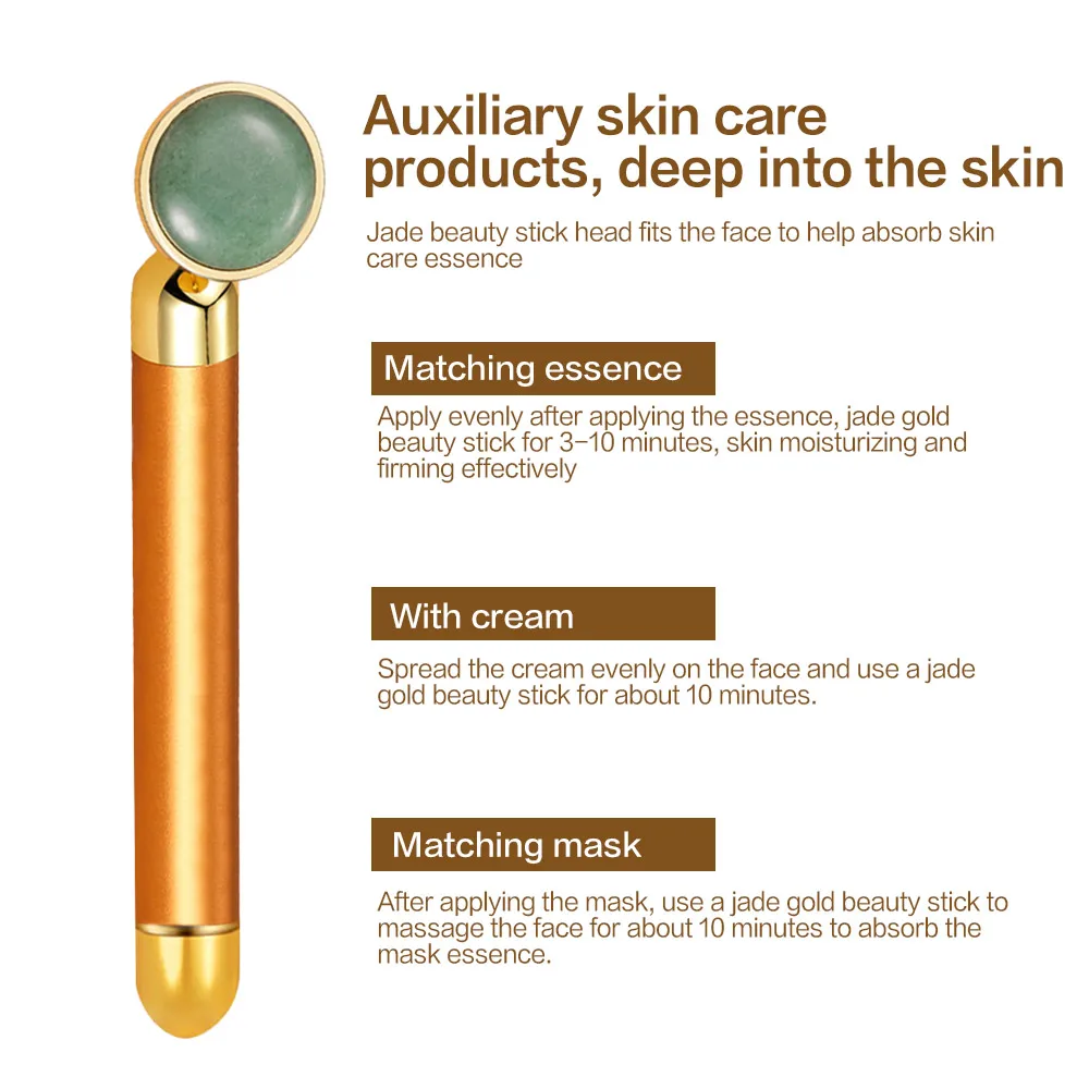 24K beauty Bar V лицо артефакт подтяжка лица палка для массажа лица нефритовый роликовый лицевой спа-массаж для тела