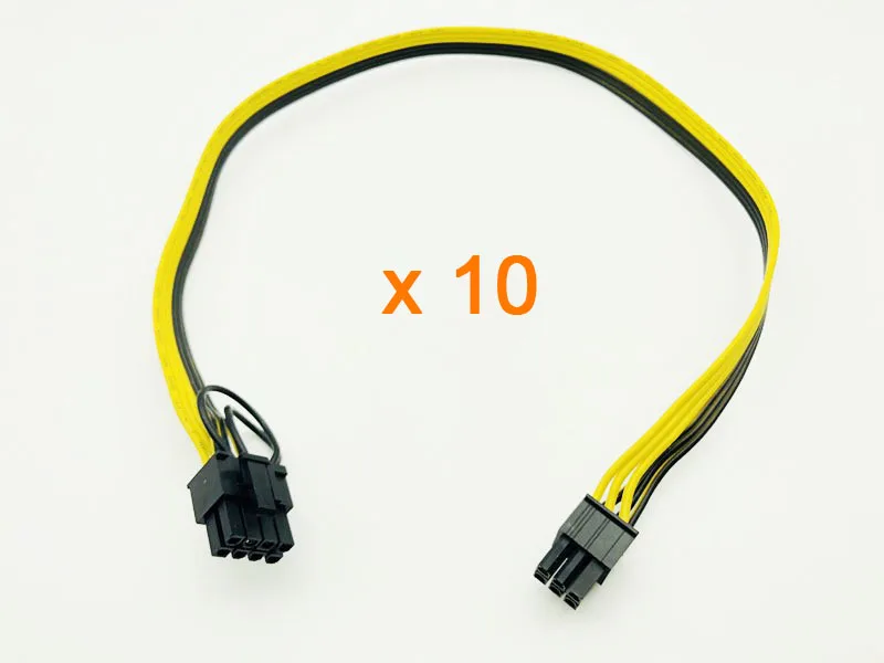 10 шт. 50 см магистральный кабель 6Pin до 8Pin (6 + 2) плата преобразования кабеля питания