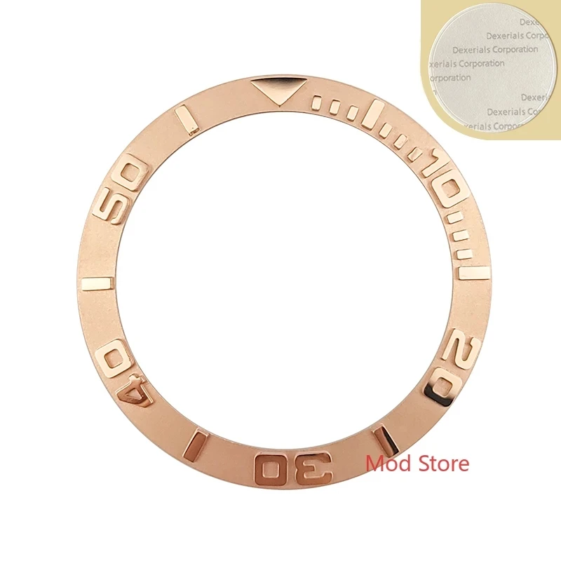 

NEW Fashion HOT 38mm Sloping Design Rose Gold Ceramic Bezel Inserts Fit Yacht Master Style For SKX007 Sei ko Mods Watches