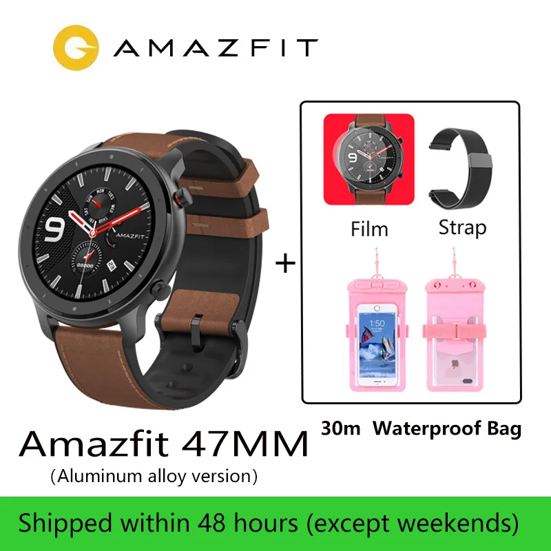 47MM Aluminum alloy Amazfit GTR 47 мм Смарт-часы для мужчин 5 АТМ водонепроницаемый Huami gps Smartwatch до 24 дней батарея AMOLED экран 12 Спорт Modesl - Цвет: 47MM Aluminum alloy