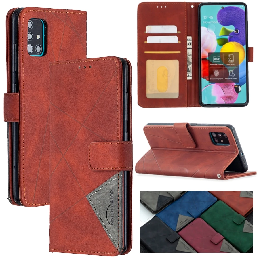 Чехол книжка из матовой кожи для Samsung Note 20 10 S20 Ultre S10 S9 Plus A51 A21s A31 A71 A41 A30 A50 A20