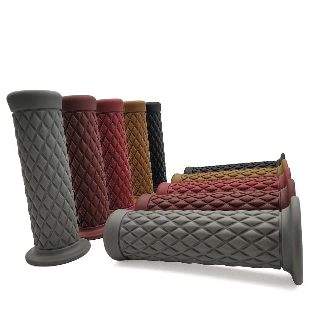 Универсальные винтажные резиновые мотоциклетные ручки для Кафе racer moto 5 цветов в