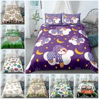 cartoon sloth bed cover set cartoon painting duvet cover bed sheets and pillowcases comforter microfiber bedding set 3pcs