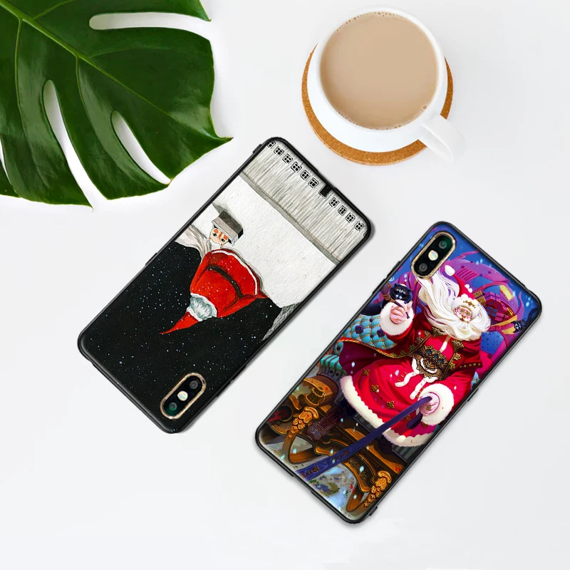 Мягкий силиконовый чехол-накладка Санта Клауса для iPhone X XR XS MAX Apple 8 7 6 S Plus |