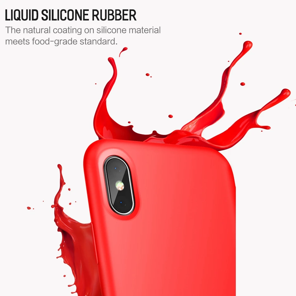 Силиконовый чехол ROCK Liquid для iPhone X 10, роскошный мягкий чехол из микрофибры для телефона, защитный чехол для iPhone 10 X, чехол Couqe