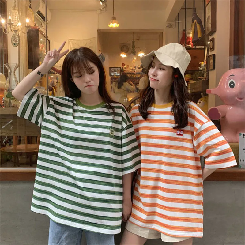 

Summer Cute Kawaii Womens Sweatshirt Tshirts Short Sleeve Streetwear Girls Fashion Japan Loose Streetwear Kawaii Tops