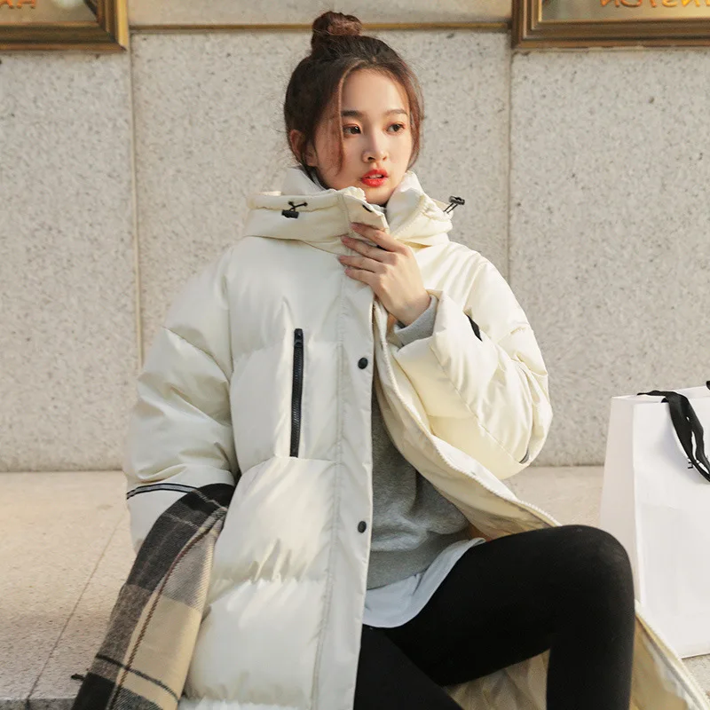 Loose Hooded Down Padded Jacket Women Winter Korean Version of Oversize Thick Long Padded Jacket