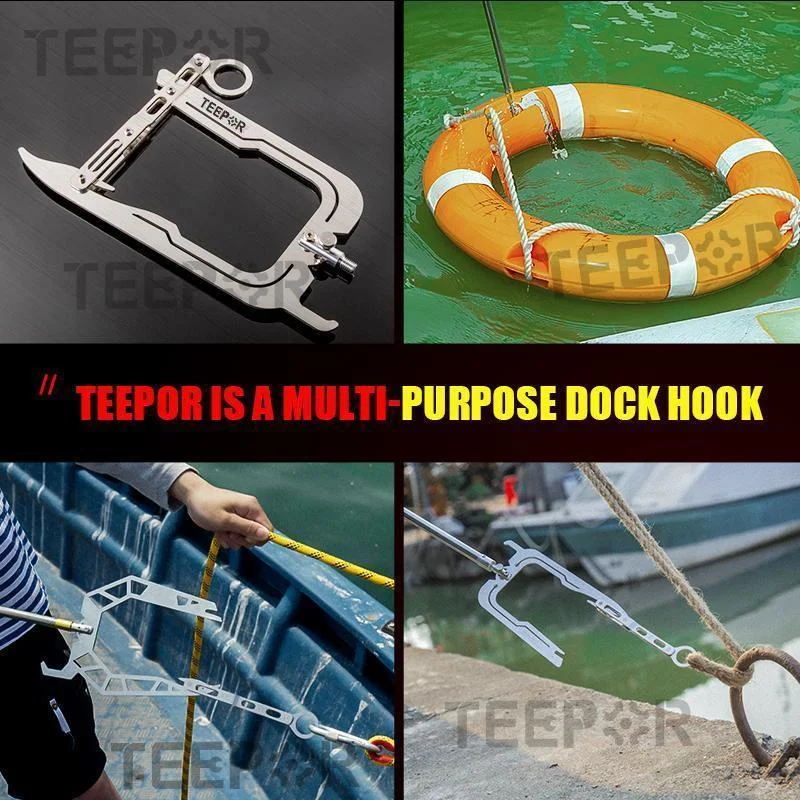 

Teepor Mooring Rope U Type Threader Boat Hook Threader Carbon Fiber Telescopic Fishing Rod Fishing Pole Reel Fishing Accessorie