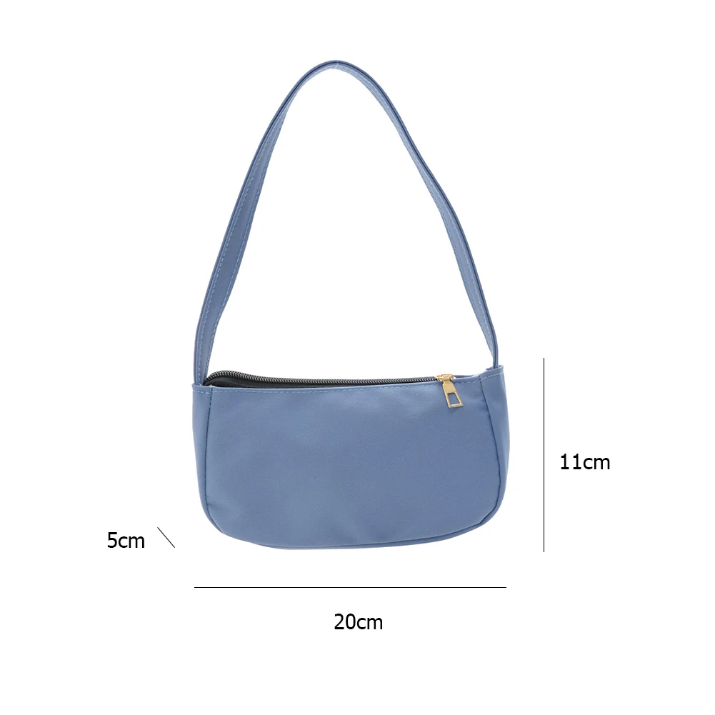 

Fashion Small Money Purses Handbag Female Solid Color Underarm Tote Bag Female Nylon Autumn Shoulder Bag Clutch