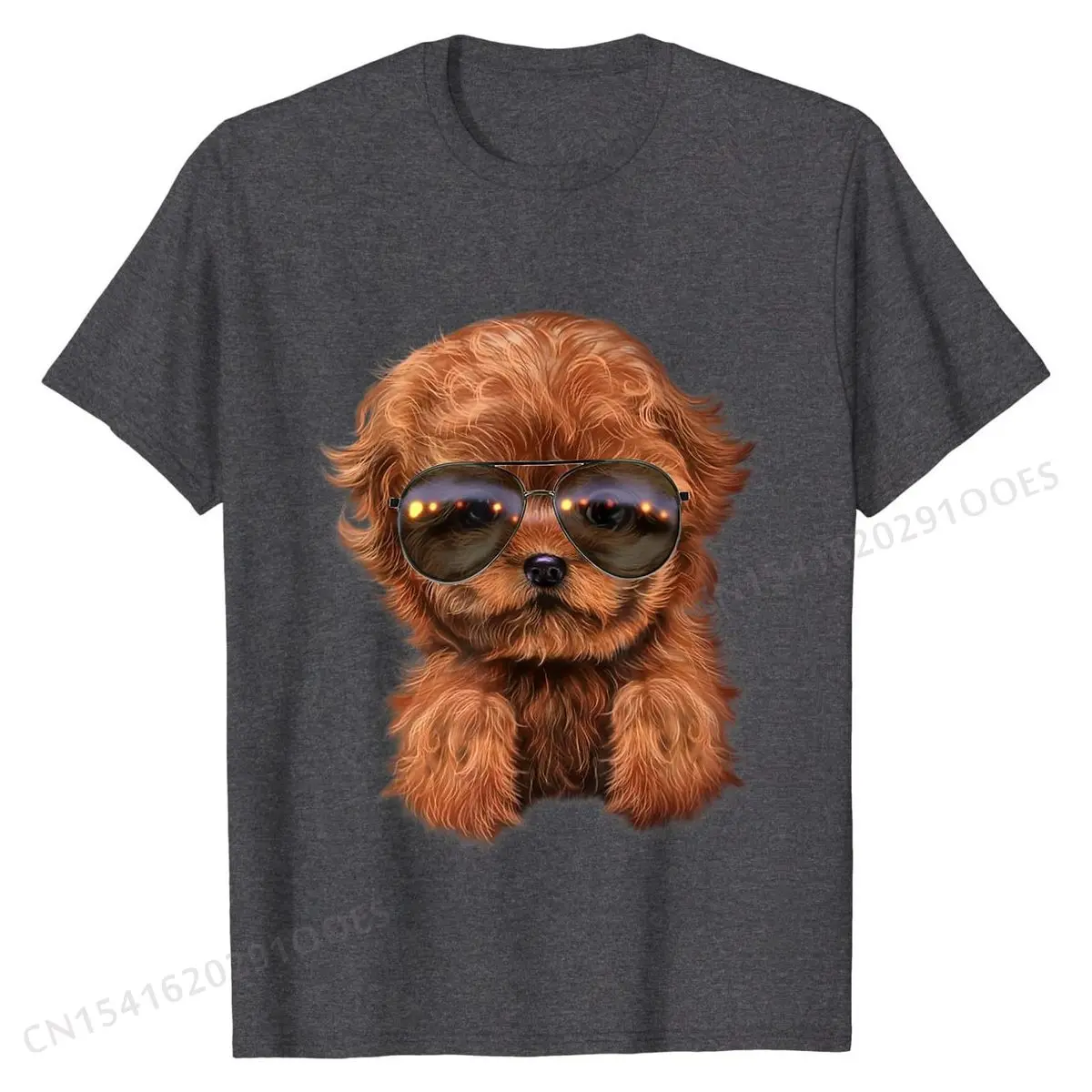 Футболка-Авиатор с изображением пуделя Красного абрикосового цвета