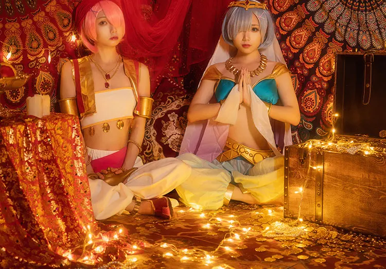 Re: жизнь в другом мире от zero Rem Ram Косплей Костюм Aladdin платье унииз костюмы на Хэллоуин аниме одежда outfitCOS