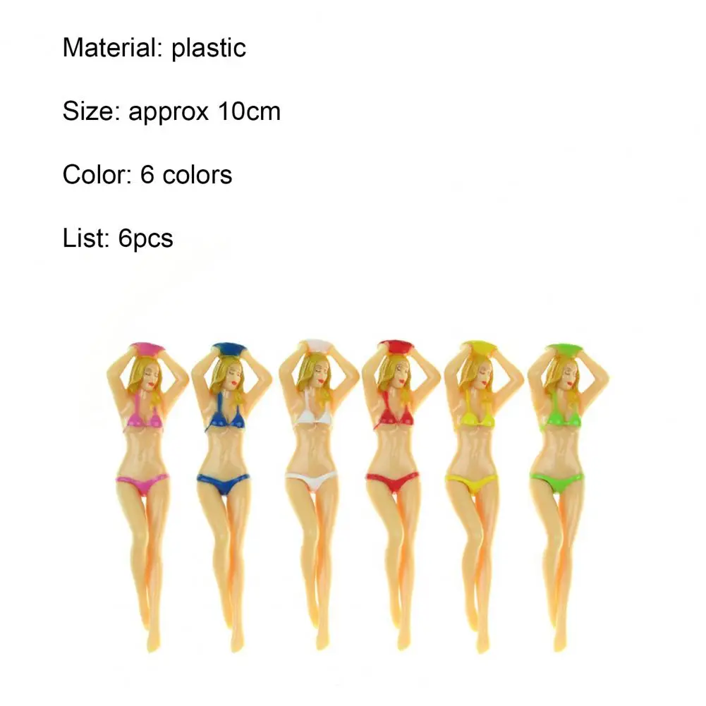 

6Pcs/lot Plastic Golf Tees Funny Lady Shape Multifunctional Pin-up Golf Ball Holders for Sports