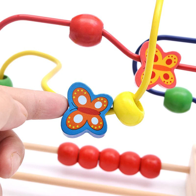 

Wooden Fruits Insect Beads Maze Roller Coaster Activity Educational Abacus Beads Circle Toys New Design