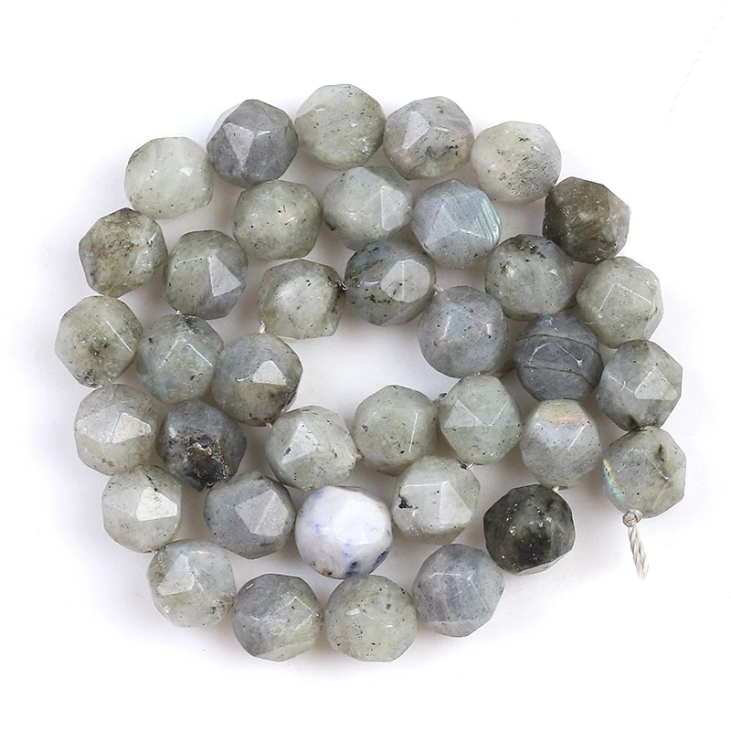 Natural Light Flash Stone Split Surface Faceted Loose Spacer Beads 15''Strand 6/8/10mm For Jewelry Making DIY Bracelet | Украшения