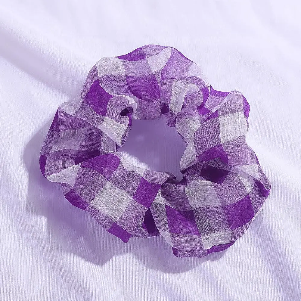 

Fashion Hair Scrunchie Elastic Hair Band Purple Color Women Girls Personality Headwear Ponytail Holder Hairband Hair Accessories