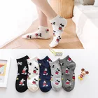 Корейские стильные женские носки, Мультяшные животные, мышки, Supre, милые Kawaii короткие носки, хлопчатобумажные забавные носки, носки-башмачки для девушек