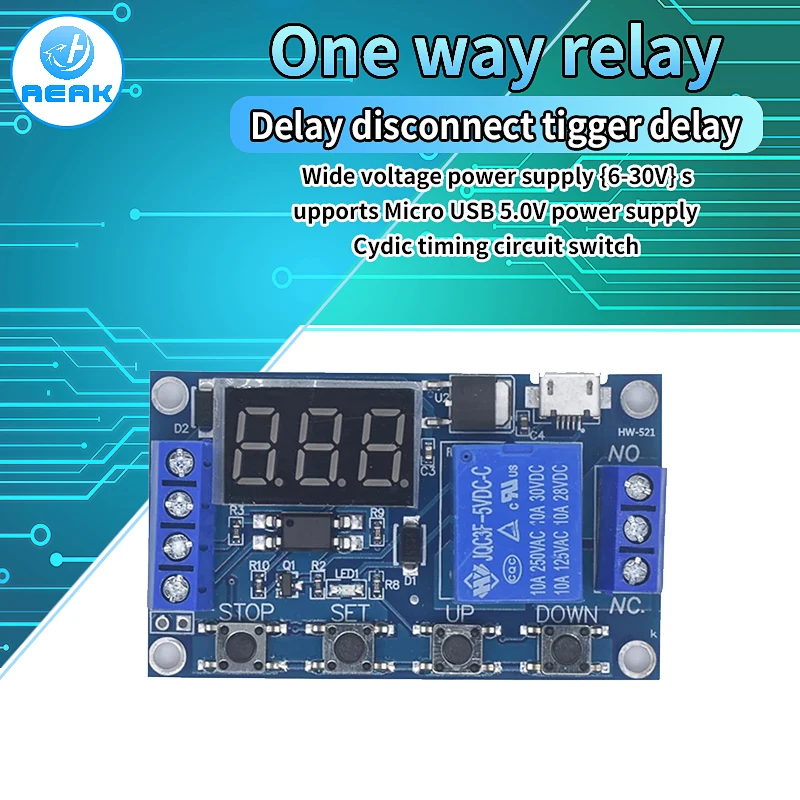 6-30V Модуль реле переключатель Время задержки срабатывания цепи таймер цикла