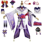 Игровой костюм для косплея Genshin Impact Raiden Shogun, обувь Baal Wig, сандалии, костюм для косплея, женское кимоно, платье, униформа для ролевых игр