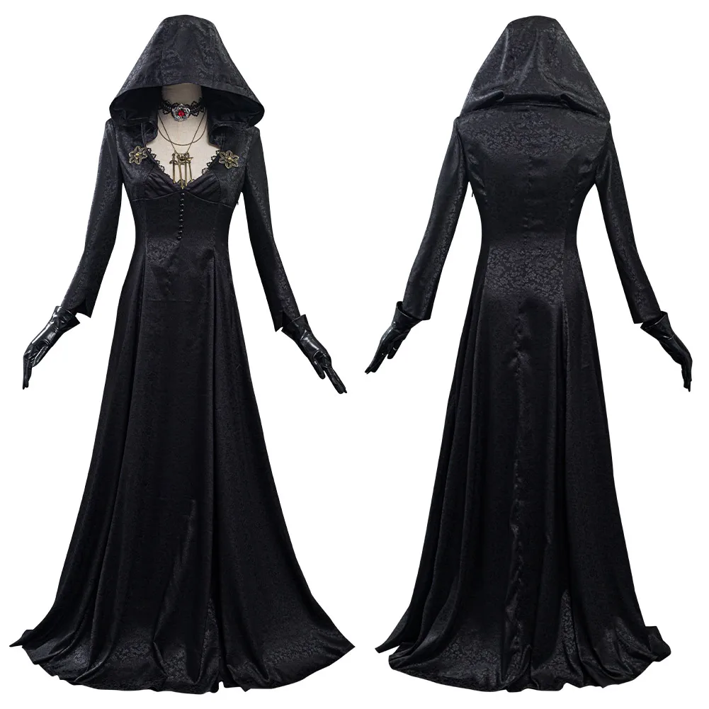 

Hallowee Costumes For Women Vampire Lady Daniela Cosplay Dress Bela Dimitrescu Cosplay Costume Lady Daughters Black Dress