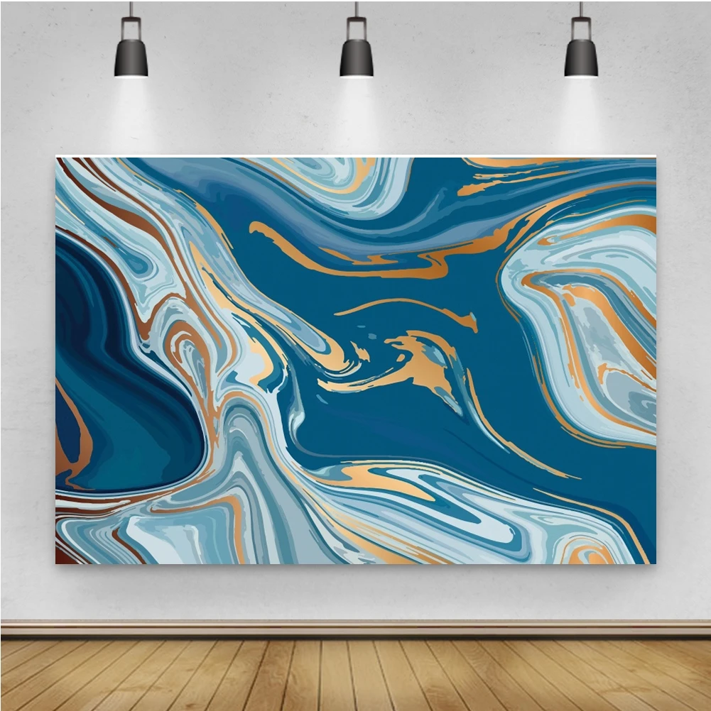 

Laeacco синяя мраморная текстура абстрактное искусство домашний декор день рождения портретный фон фотографический фон для фотостудии