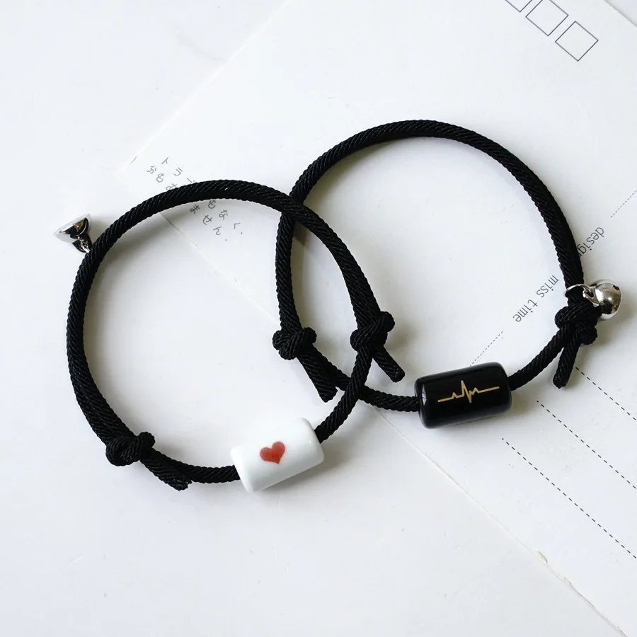 

2pcs Couple Magnet Attract Each Other Creative Personality Couple Bracelet Men and Women Charm Girl Bracelet Jewelry Lover Gift