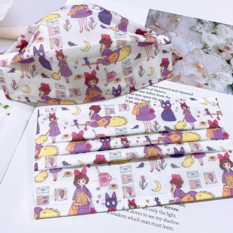 

Одноразовые маски Kawaii Мультяшные со ртом для лица взрослые дети защитные 3-слойные расплавленные для девочек дышащие удобные маски