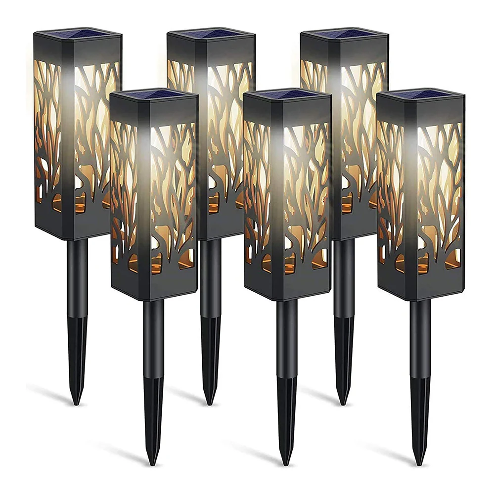 

6 Pcs LED Solar Light Waterproof Hollow Lamp Outdoor Garden Lawn Stakes Light Lamp for Home Courtyard Decoration Luz solar LED