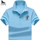 Рубашка-поло мужская с коротким рукавом, рубашка-поло из синтетического волокна с вышивкой, деловая повседневная одежда, лето 1731